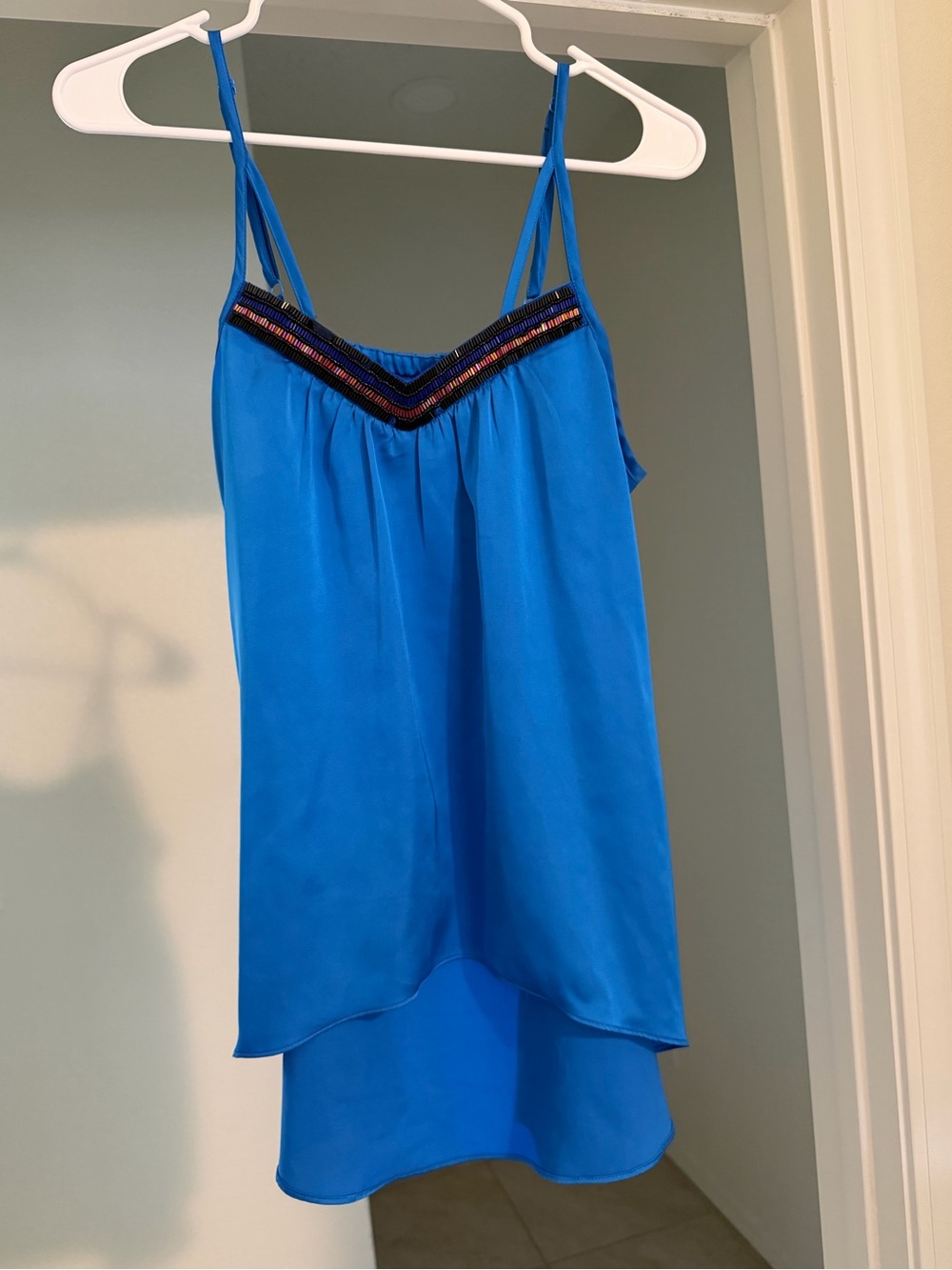 Nicole Bright Blue Embellished V-Neck